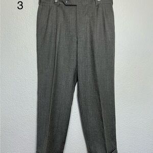 USA Brooks Brothers 36x26.5 Pants 100% Worsted Wool Cuffed Pleated Gray Tailored